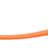 Orange Wurfarm mit gelbem Tennisball, ergonomisch geformter Griff und Halterung für Ball am Ende.