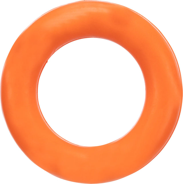 Oranger ringförmiger Gegenstand mit glatter Oberfläche, gleichmäßig rund ohne sichtbare Muster.