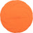Eine runde, orange Frisbee-Scheibe mit geprägtem Text "DOG-O-SOAR" und spiralförmigem Muster.