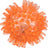 Transparenter orangefarbener Ball mit vielen stachelartigen Spitzen, gleichmäßig verteilt.