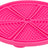 Rundes pinkes Silikon-Tablett mit dreieckigen Abschnitten und Noppenstruktur.