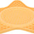 Sternförmige, orangefarbene Silikonmatte mit strukturierten Noppen und Erhebungen.