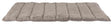 Beige, rechteckige, flauschige Matte mit gesteppten Abschnitten.