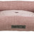 Rechteckiges, rosafarbenes Hundebett mit gepolstertem Herz-Design-Kissen, Stoffstruktur und Label "homeEdition".