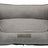 Graues Haustierbett in rechteckiger Sofaform mit erhöhtem Rand und einem Etikett "homeEdition Trixie".