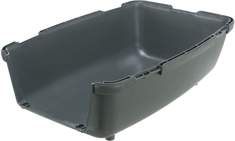 Eine graue, rechteckige Kunststoffwanne mit erhöhten Seiten, die an den Ecken leicht abgerundet ist.