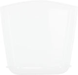 Klares, rechteckiges, transparentes Plastikteil mit leicht gewölbten Ecken und glatter Oberfläche.