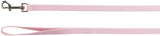 Rosa Hundeleine mit Metallschnalle und Schlaufe, lang und flach.