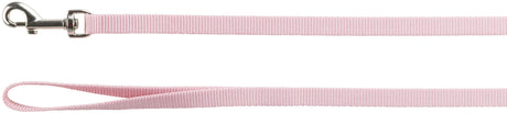 Rosa Hundeleine mit Metallschnalle und Schlaufe, lang und flach.
