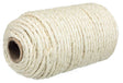 Beige Rolle aus geflochtenem Seil mit sichtbarem Pappkern, rund und kompakt gewickelt.