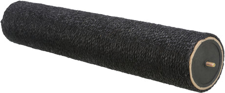 Schwarz umwickelter, zylindrischer Sisalstamm mit sichtbarem Metallgewinde an einem Ende.