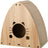 Holzförmige Höhle mit katzenförmiger Öffnung und Sisal-Oberfläche, seitlich leicht gebogen.
