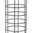 Metallene Drahtgittervorrichtung mit rundem Dach und Ringhalterung, in zylindrischer Form gestaltet.