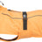 Orangefarbene Hundejacke mit verstellbarem Gürtel und reflektierenden Nähten, Kapuze mit Kordelzug.
