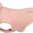 Rosa Hundemantel mit weichem Fellimitat und erhöhtem Kragen, Klettverschluss an der Oberseite.
