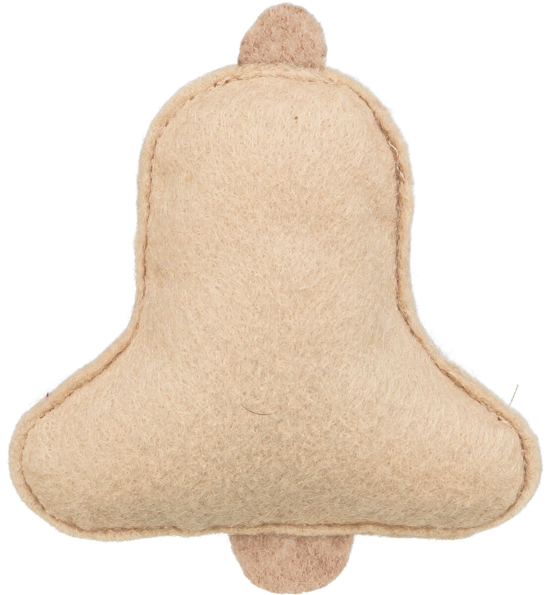 Beige, glockenförmiger Stoffgegenstand mit sichtbaren Nähten und abgerundeten Kanten.