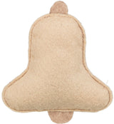 Beige, glockenförmiger Stoffgegenstand mit sichtbaren Nähten und abgerundeten Kanten.