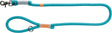 Türkise Hundeleine mit schwarzem Karabiner, rundes Seil, graue und orangefarbene Details, Aufschrift „BE NORDIC“.