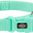 Türkises Hundehalsband mit Schnalle und Ring aus Metall, Label "TRIXIE" sichtbar.