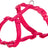 Rotes Hundegeschirr mit verstellbaren Schnallen und Ring, aus strapazierfähigem Material.