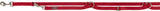 Rote verstellbare Hundeleine mit Metallhaken und Ösen, Logo "TRIXIE" sichtbar.