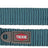 Blaue Hundeleine mit verstellbaren Metallverschlüssen und Markenaufdruck, geeignet für verschiedene Größen.