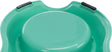 Grüne Plastikschale mit abgerundeten Kanten und zwei schwarzen rutschfesten Pads am Rand.