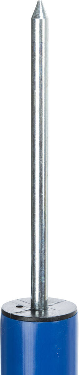 Metallstab mit spitzer Spitze in zylindrischem blauen Halter.