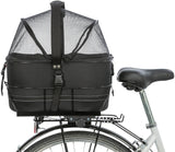 Hundefahrradkorb mit Netzhaube für Gepäckträger
