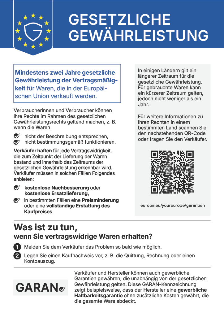 Garantie-Hinweis